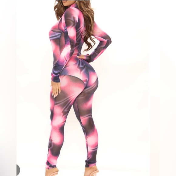 FashionNova glimpse into the future mesh jumpsuit. Burning Man bodysuit - Picture 3 of 6